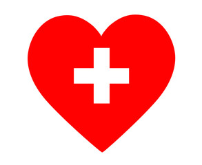 Obraz premium Switzerland Flag National Europe Emblem Heart Icon Vector Illustration Abstract Design Element