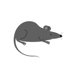 Rat icon on white isolated backgraund. Vector mouse.