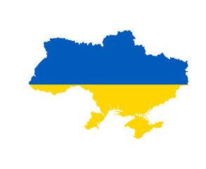Ukraine Flag National Europe Emblem Map Icon Vector Illustration Abstract Design Element