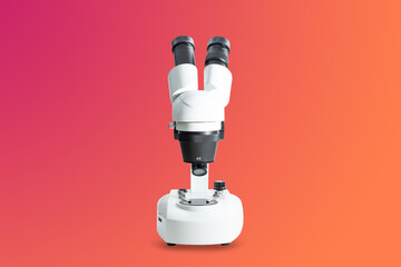 Stereoscopic microscope. Medical, health and biological concept. Using the microscope for research,...