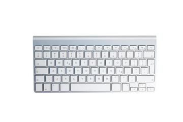 Computer keyboard on a colored background. Concept of typing, office work, remote work. Using your computer for work, play and online shopping.