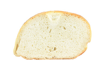 Piece of fresh rye bread isolated on white background