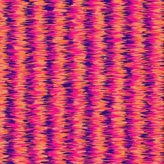 Glitch texture background in pink, orange and violet. Noise abstract pattern can be used for website landing page, textile print, wallpaper, poster, placard, banner, cover, wrapping paper, decoration