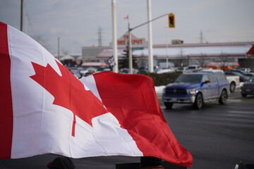 Freedom convoy in Hamilton On. Canada 2022
