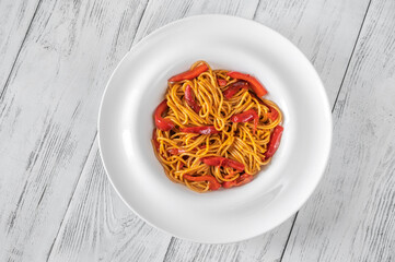 Roasted Red Pepper Spaghetti