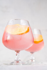Pink vodka lemonade cocktail