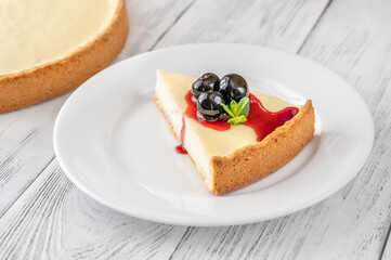 Traditional cheesecake wedge