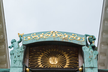 Detail from Ankeruhr clock (Anker clock) in Vienna old town, Austria. 