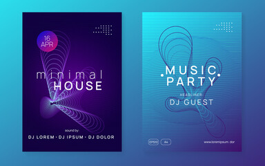 Neon electronic poster. Electro dance dj. Music sound fest. Nigh