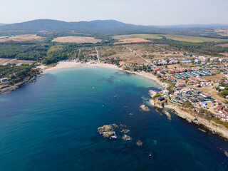 Fototapeta premium Aerial view of Arapya beach near town of Tsarevo, Bulgaria