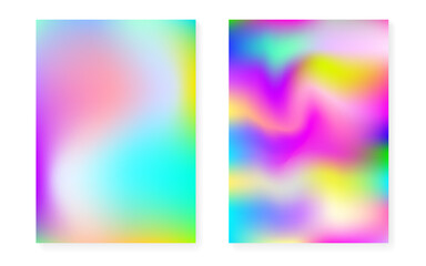 Fototapeta premium Hologram gradient background set with holographic cover.