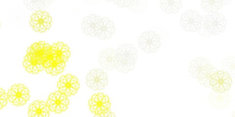Light yellow vector natural artwork with flowers.
