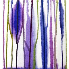Multicolored watercolor background. Violet stripes.