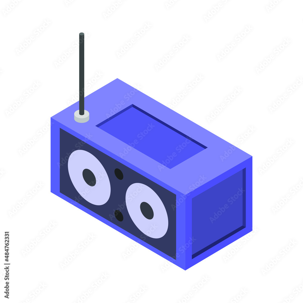 Sticker isometric radio