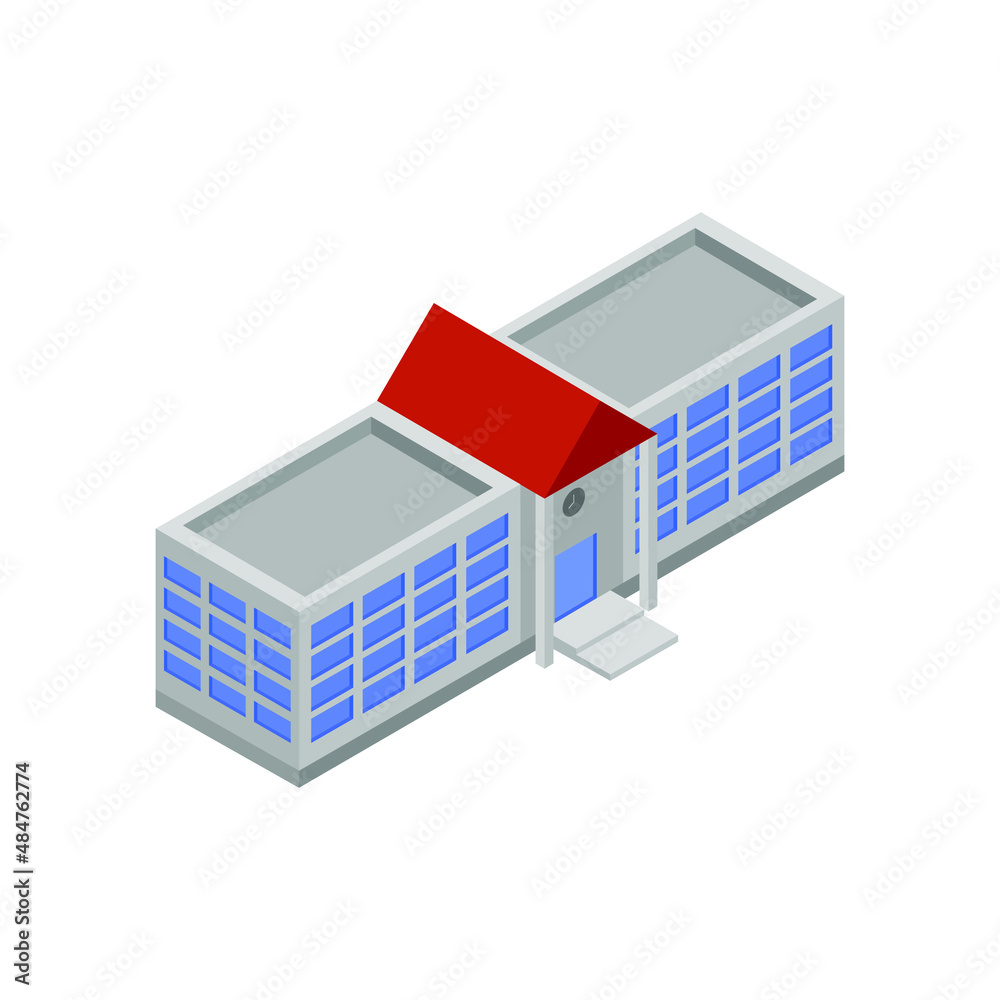 Sticker isometric school