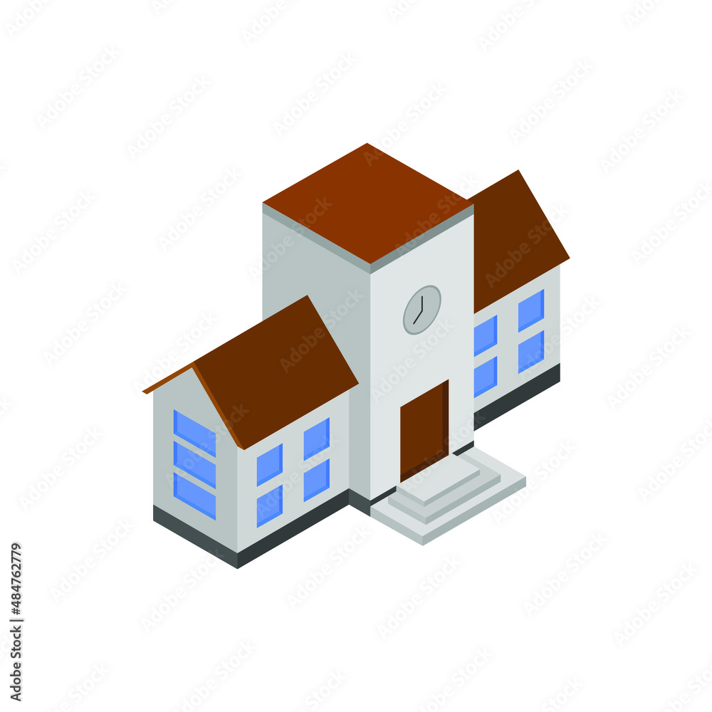 Sticker isometric school