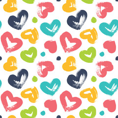 Seamless background with hearts.
