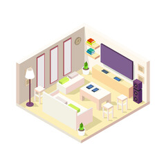 Isometric lounge room