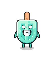 evil expression of the popsicles cute mascot character