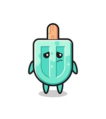 the lazy gesture of popsicles cartoon character