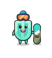 Illustration of popsicles character with snowboarding style