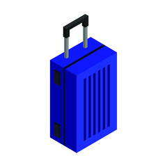 Isometric travel suitcase