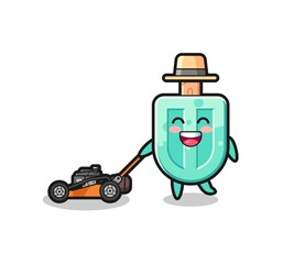 Fototapeta premium illustration of the popsicles character using lawn mower