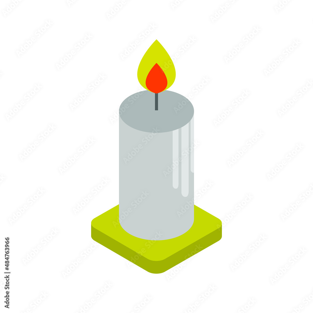 Wall mural isometric candle