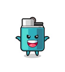 the illustration of cute lighter doing scare gesture