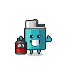 the muscular lighter character is holding a protein supplement