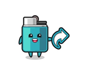 cute lighter hold social media share symbol