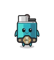 the MMA fighter lighter mascot with a belt