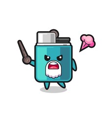 cute lighter grandpa is getting angry