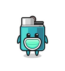 cute lighter cartoon wearing a mask