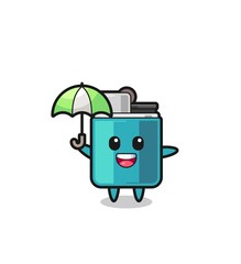 cute lighter illustration holding an umbrella
