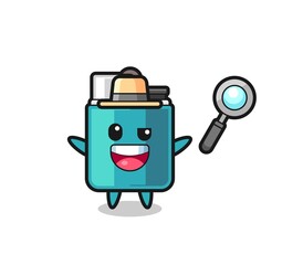 illustration of the lighter mascot as a detective who manages to solve a case