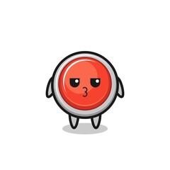 the bored expression of cute emergency panic button characters