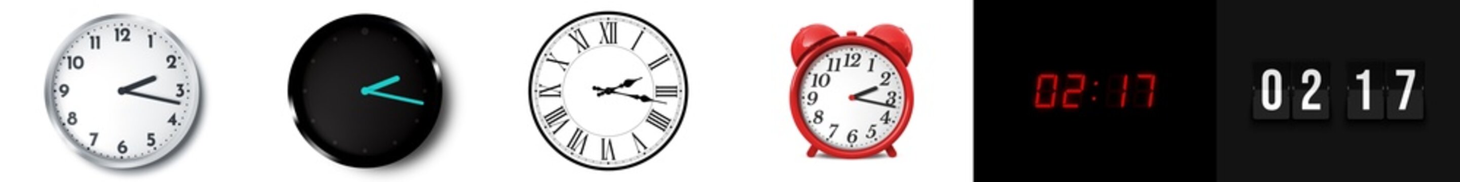 02:17 (AM and PM) or 14:17 time clock icons