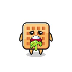 the cute waffle character with puke
