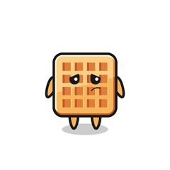 Fototapeta premium the lazy gesture of waffle cartoon character