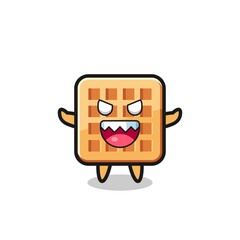 illustration of evil waffle mascot character