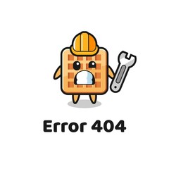 error 404 with the cute waffle mascot