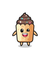 illustration of an cupcake character with awkward poses
