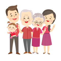 Cute and Happy Family Character Vector.