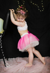 Little ballerina training at home