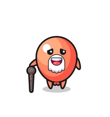 cute balloon grandpa is holding a stick