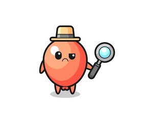 the mascot of cute balloon as a detective