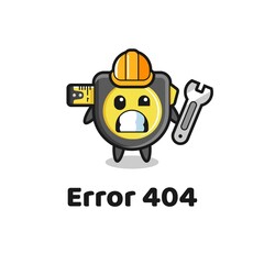 error 404 with the cute tape measure mascot