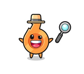 illustration of the whistle mascot as a detective who manages to solve a case