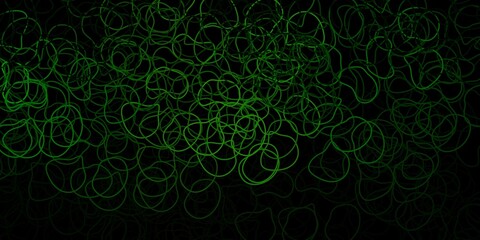 Dark green vector background with random forms.